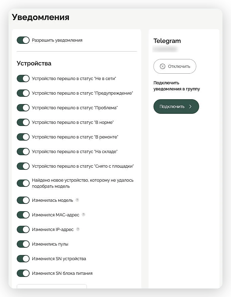 Настройка уведомлений Monito в Telegram о статусах асиков